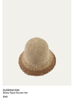 Eugenia Kim Two-Tone Bailey Bucket Hat in Beige and Brown NWT